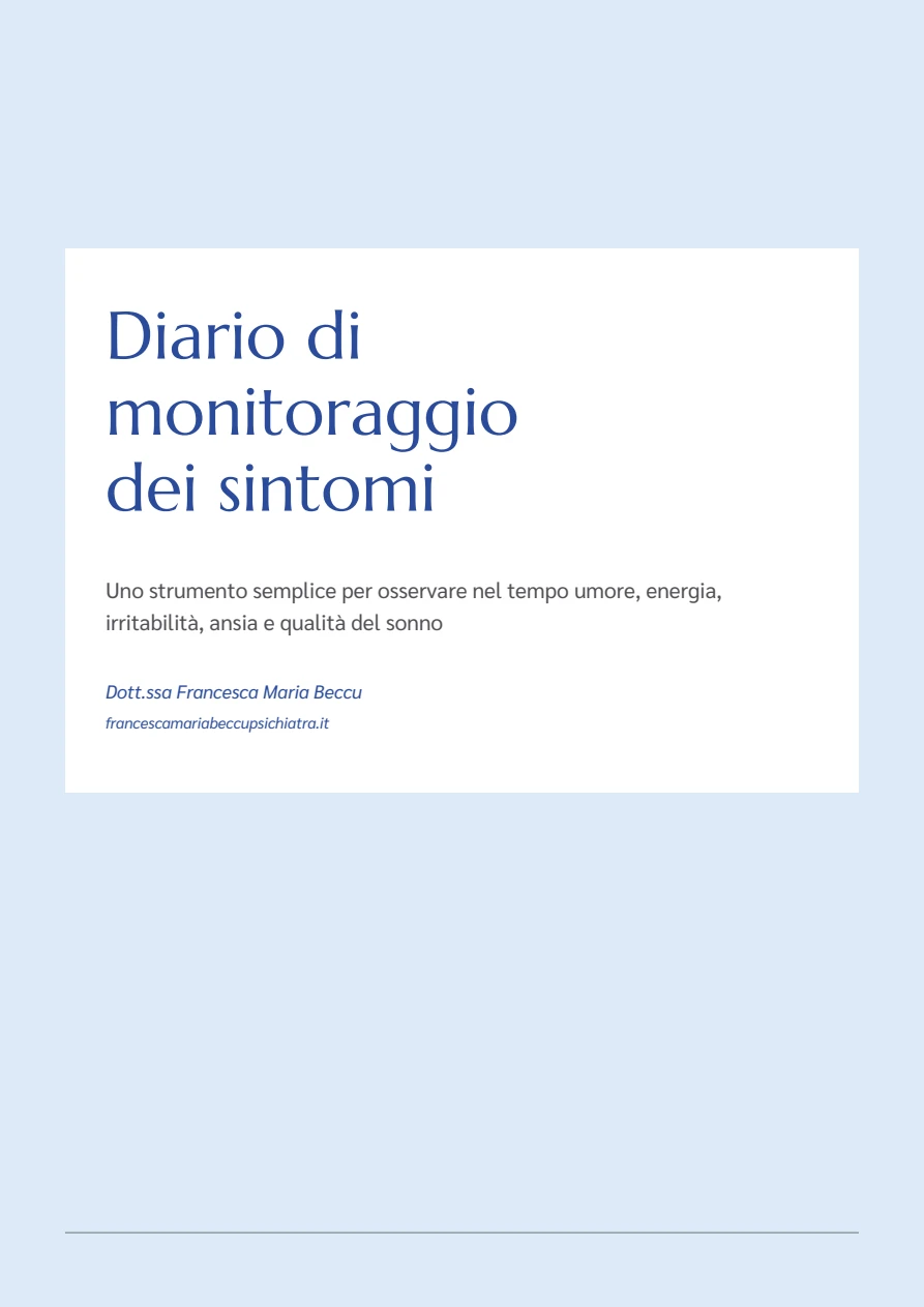 Diario di monitoraggio dei sintomi Copertina del Diario di monitoraggio dei sintomi